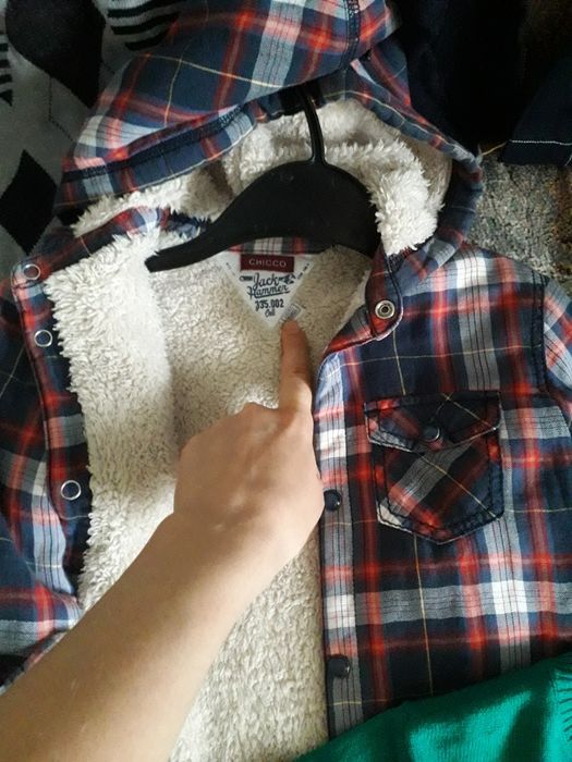 Рубашка утепленная меховушка 110,128 chicco, ovs, zara