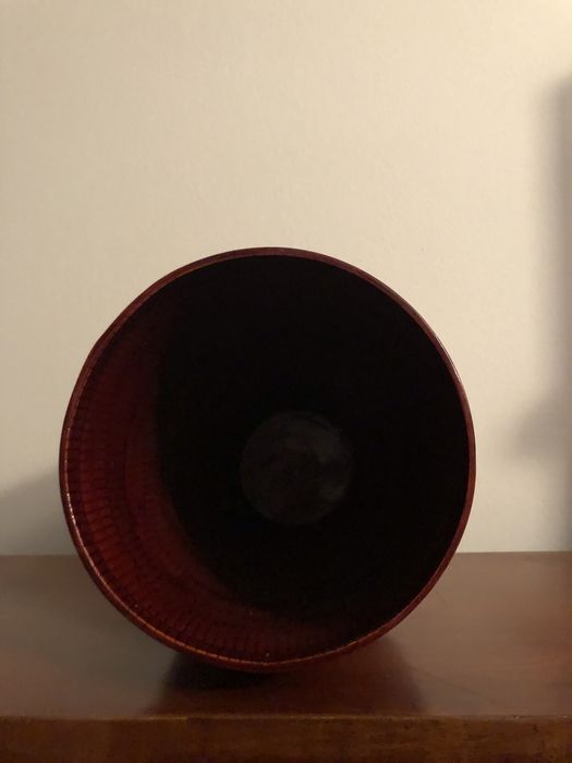 Świąteczny Decor wazon bordowy bambus lakierowany Vintage ikebana