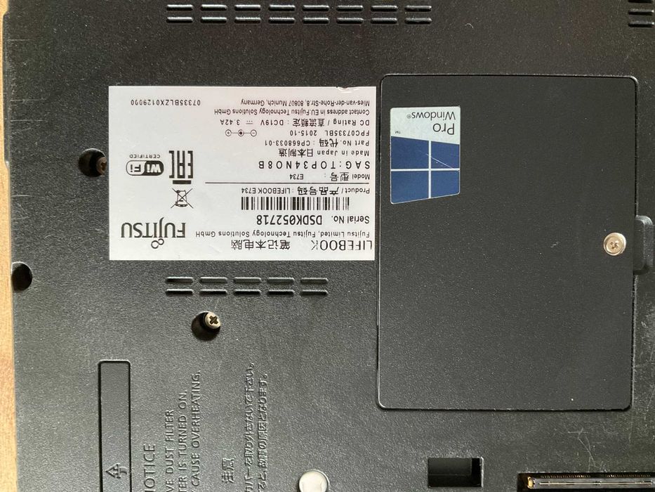 Laptop 14" Fujitsu E734, 8GB RAM, 128GB SSD, Windows 11 Pro