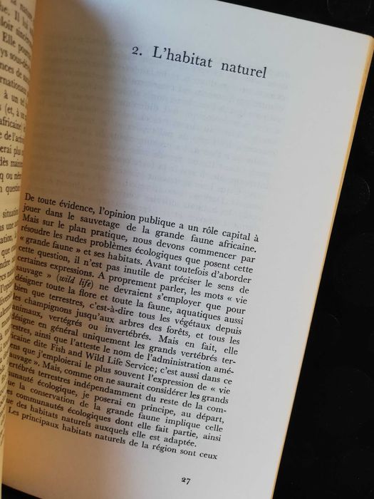 La protection de la grande faune et des habitats naturales en afrque centrale et orientale - Julian Huxley, UNESCO, 1961