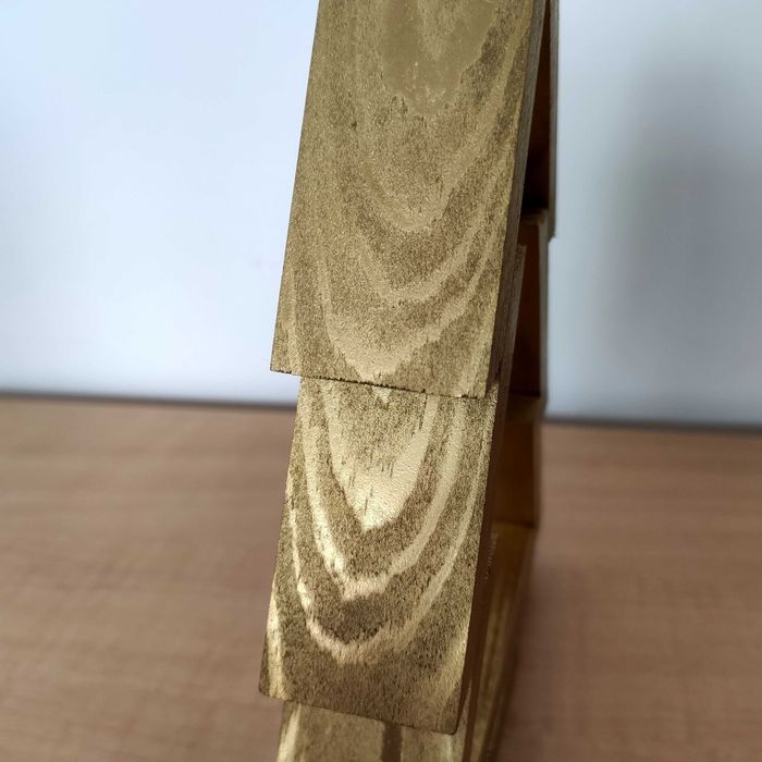 Drewniana choinka ozdoba świąteczna 19 cm - złota