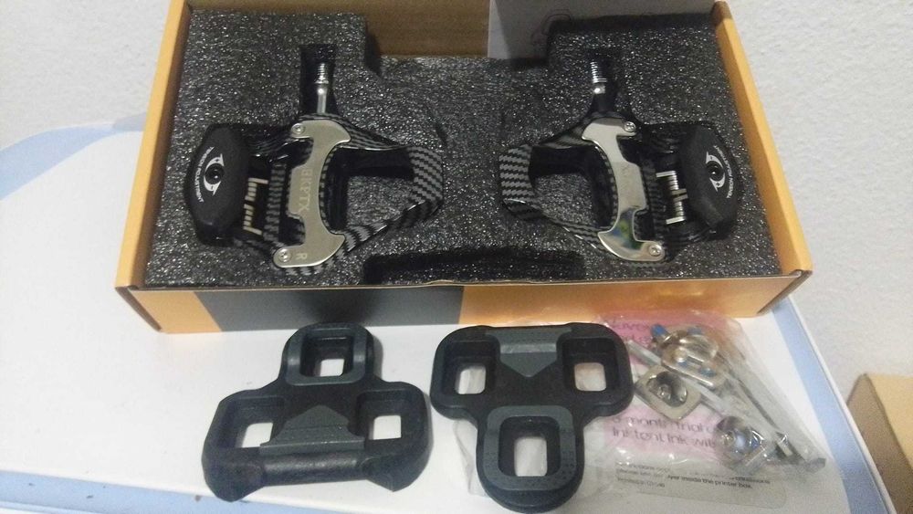 Pedais Automáticos BKPTX R31 Carbon Look Keo + Tacos – Novos