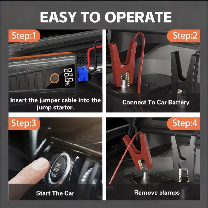 Пусковий пристрій, стартер, бустер для акумулятора в машину, авто