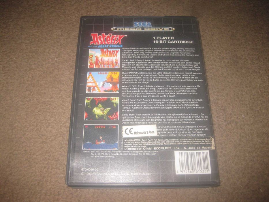 Jogo "Ásterix And The Great Rescue" para Sega Mega Drive/Com 2 Manuais