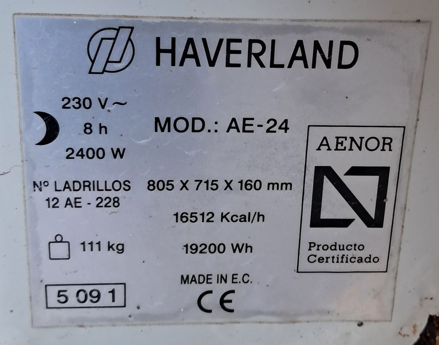Acumuladores/ aquecedores de calor  haverland (vários modelos)