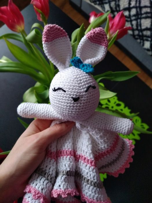 Maskotka pacynka KRÓLIK amigurumi - różne kolory