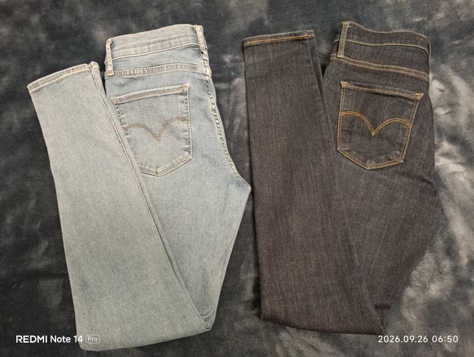 2 pary spodni Levi's 720 Hight Rise Super Skinny W27 - jasne i ciemne