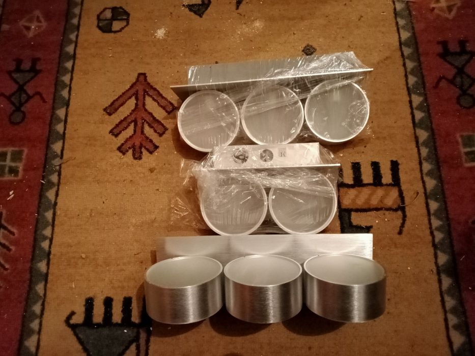 Kinkiet ścienny szklany aluminium3 sztuki
