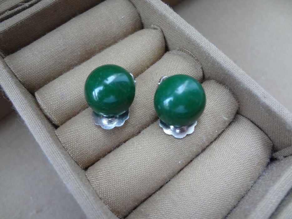 Klipsy Kopułki Zielone 12mm Retro UNIKAT!