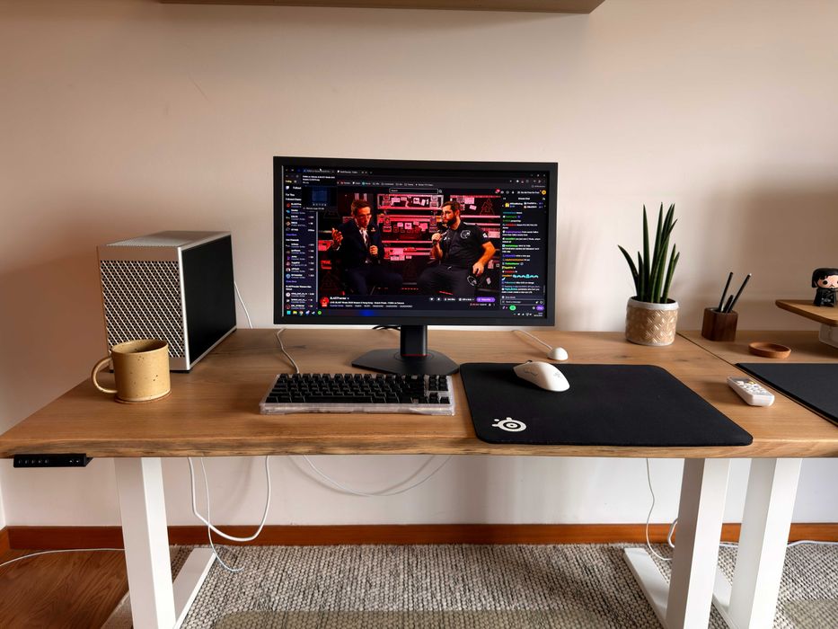 Boho Premium standing desk + Tampo carvalho live edge - 150cm x 70cm