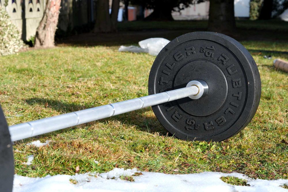 Gryf Squat Bar do Przysiadów srebrny 230 cm 35 mm GRUBY 25 kg Trójbój