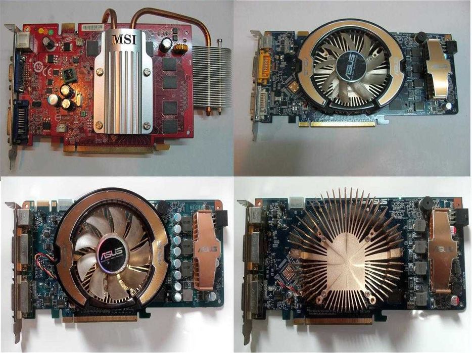 Видеокарты PciE NVidia 8600GT+8800GS+9800GT 512Mb
