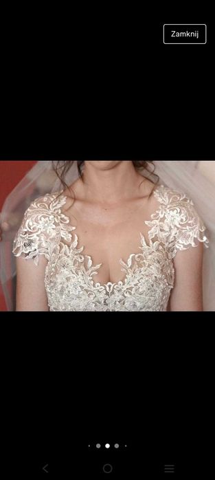 Suknia ślubna, śmietanka, literka A