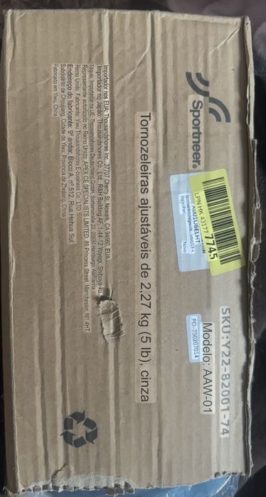 Tornozeleiras ajustáveis de 2,27 kg (5 lb), cinza