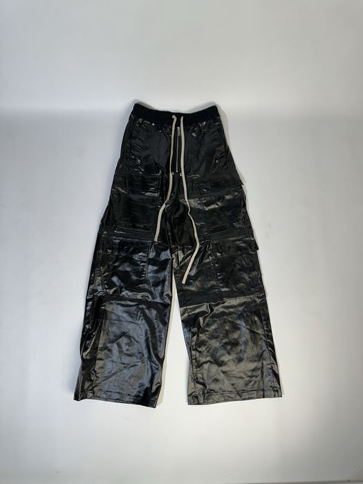 Rick Owens Bella cargo leather штаны джинсы кожаные opium