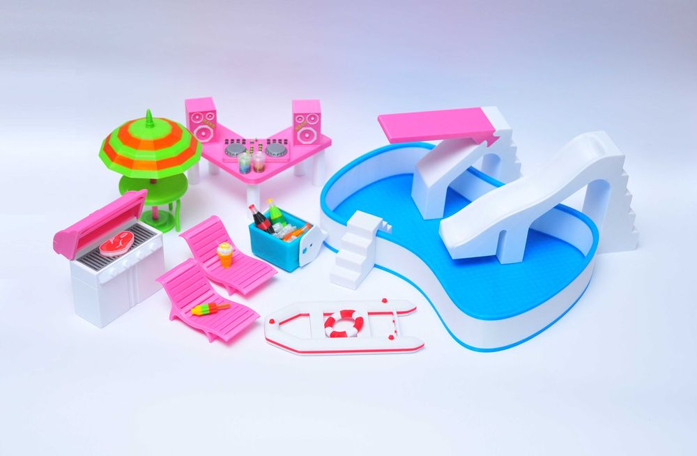 Игровой набор Бассейн мебель вечеринка для кукол ЛОЛ LOL шезлонг гриль