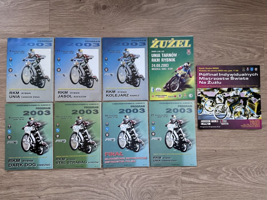 Programy żużlowe 2003 RKM Rybnik 9 sztuk + półfinał IMŚ speedway żużel