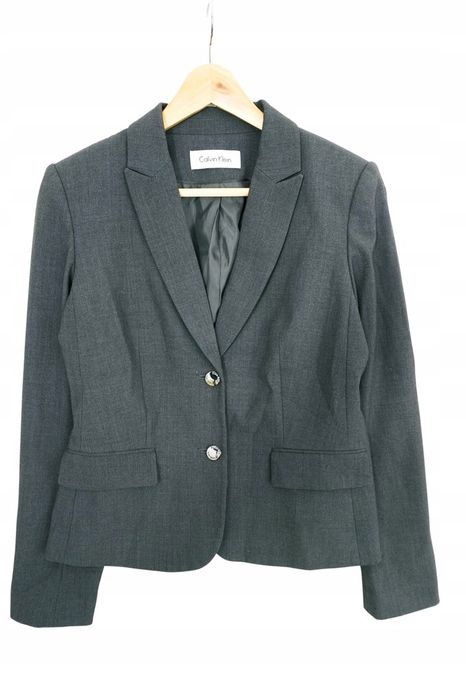 marynarka damska żakiet Calvin Klein szary slim biuro  M 38