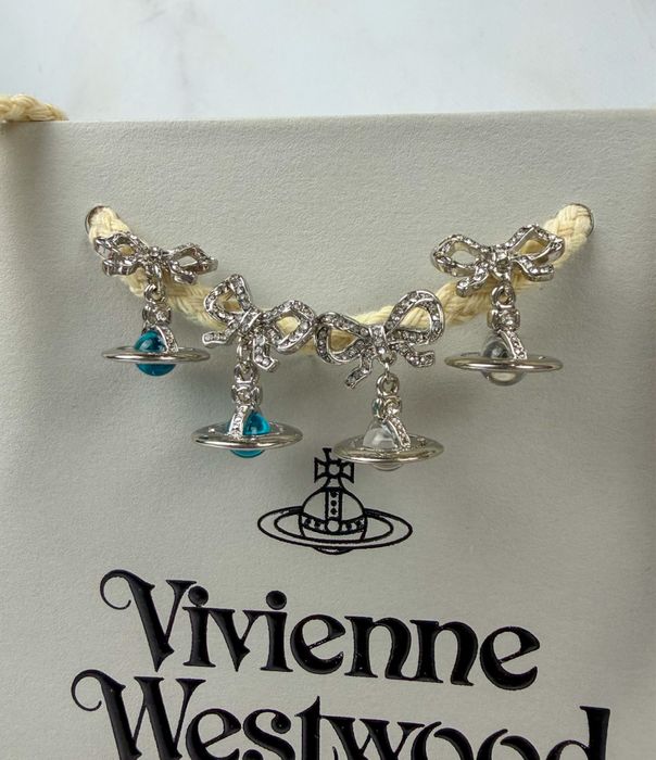 Сережки Vivienne Westwood / Серьги з бантиком Saturn Orb Нові / Гвоздики Вивьен Вествуд
