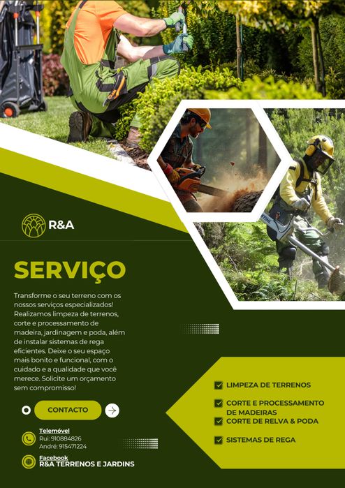 Limpeza e manutenção de terrenos e jardins