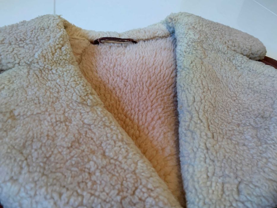 Kożuch długi brązowy stan idealny