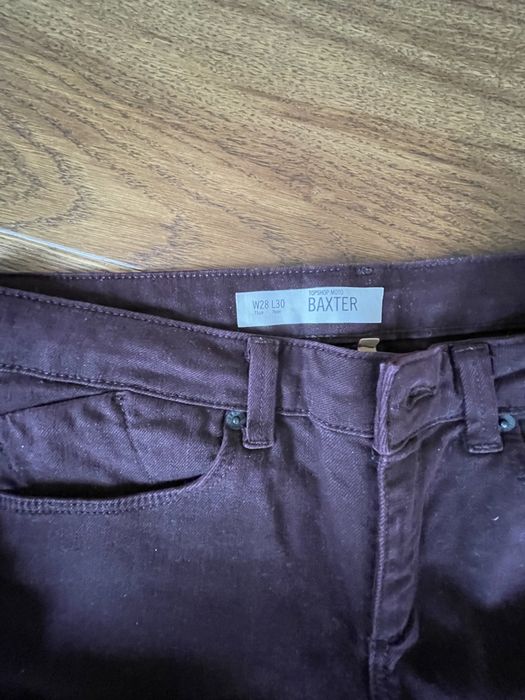 Topshop Model Baxter jeans w kolorze bordo W28 L30