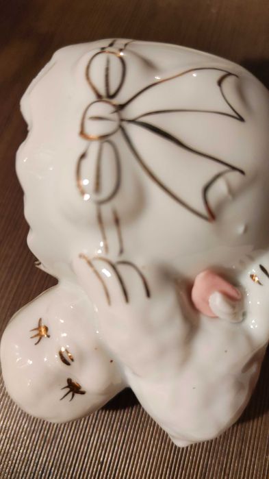 Dwa porcelanowe kurczaczki słodka ozdoba