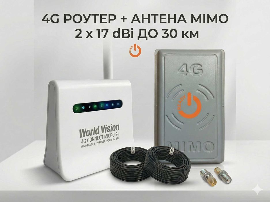 Комплект 4g WIFI Роутер Micro2+ антена посилення для інтернету набір