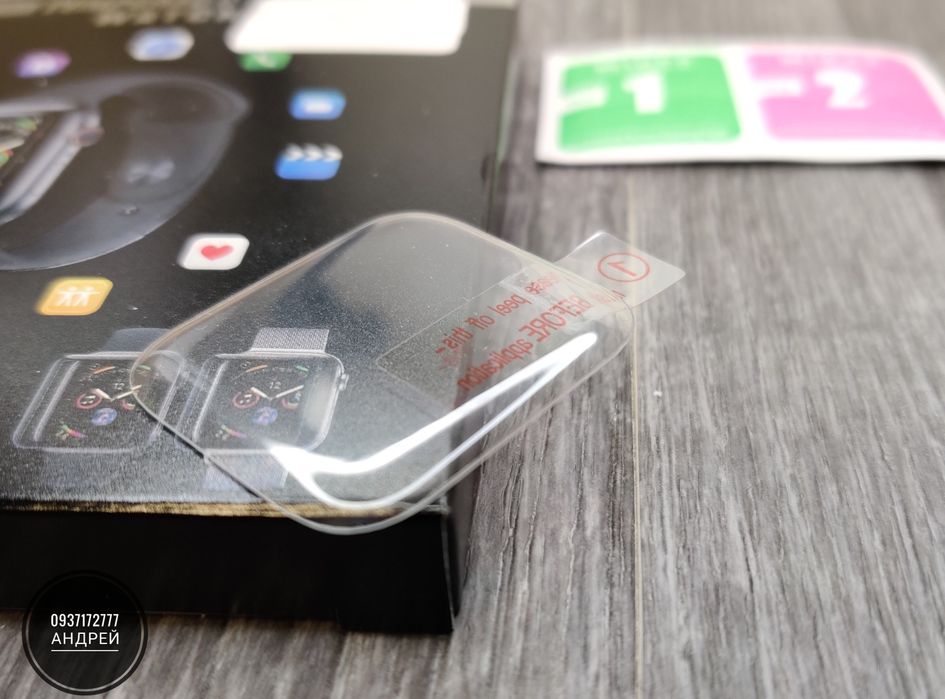 Стекло изогнутое на УФ клею Apple Watch 44/ 40 mm/ 41/ 45 мм Скло