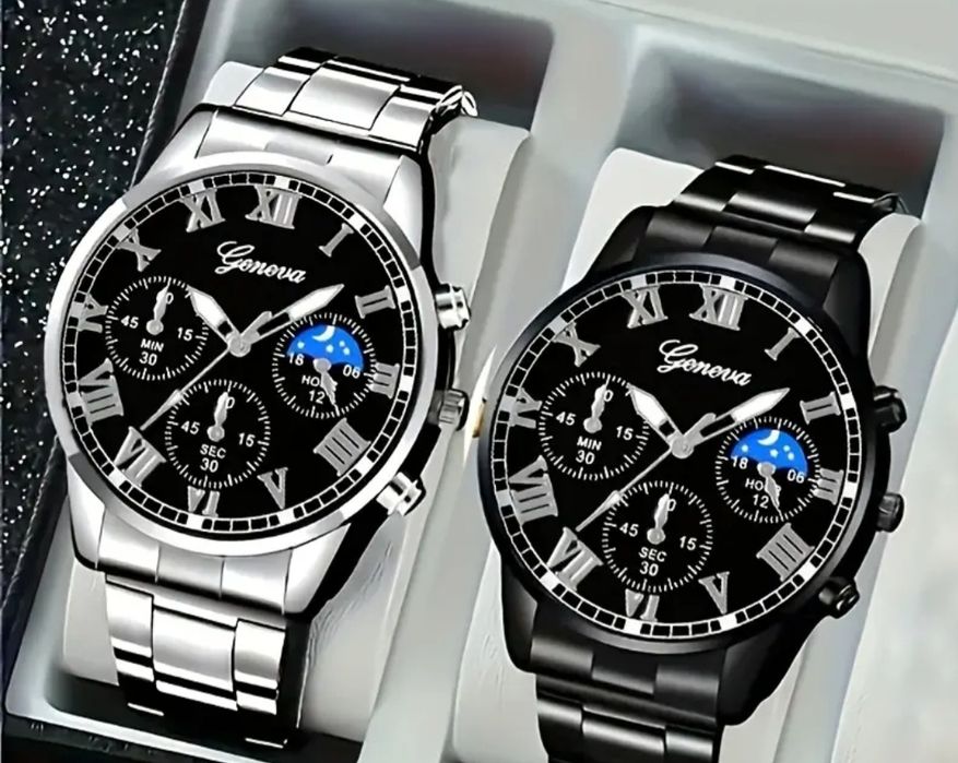 Набір двох розкішних кварцових годинників  за акційною ціною