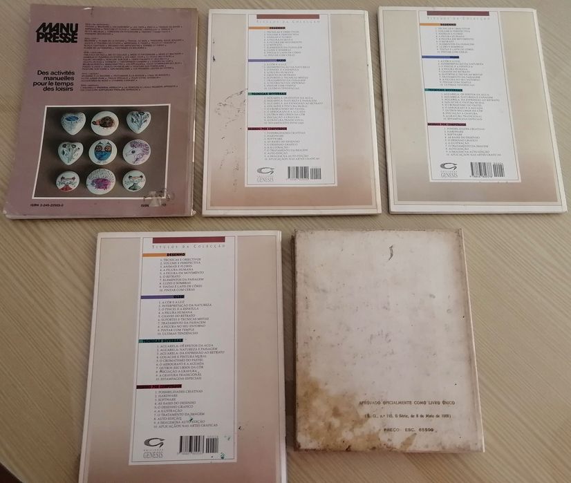 vários livros de pintura e desenho