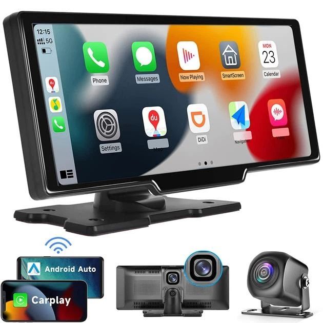 Портативний автомобільний монітор- відеореєстратор OiLiehu SH1AM100 (9.3" IPS, Carplay, Android Auto, Bluetooth, камера 1080P, 64GB