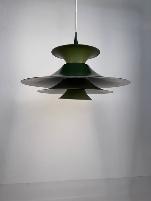 Warstwowa lampa wisząca FOG & MØRUP RADIUS I – Erik Balslev, Dania, lata 70. | Ø 48 cm