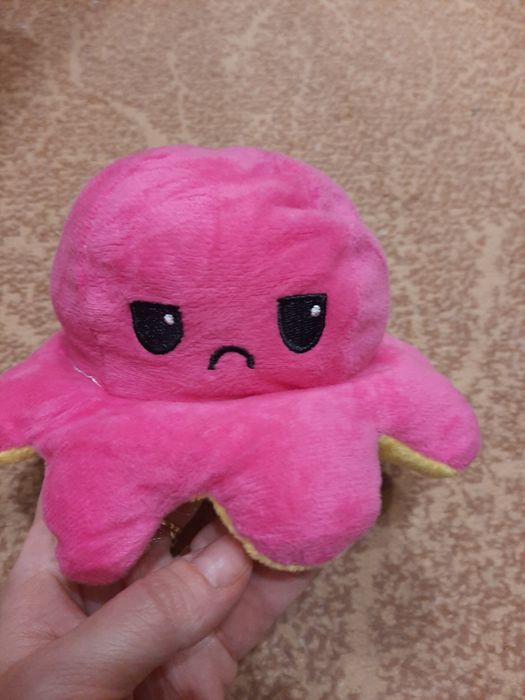 Игрушка мягкая Осьминог перевертыш двусторонний «веселый + грустный Ро