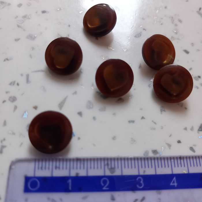 6 oryginalne mieniące się brązowe pełne serca serduszka