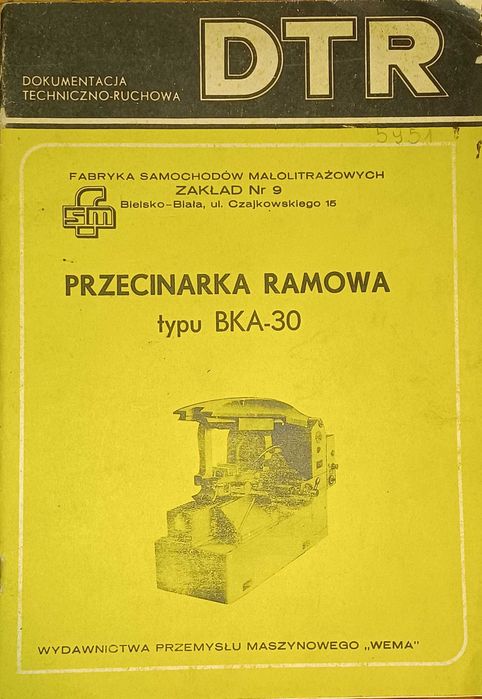 piła ramowa BKA 30 wszystkie części dokumentacja, DTR tokarka tue 35