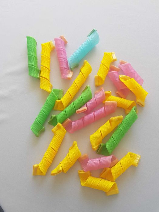 Papiloty kolorowe, różna wielkość - zestaw