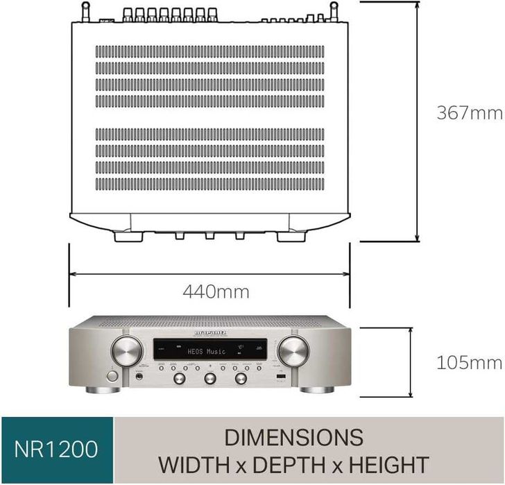 Wzmacniacz Marantz NR1200 - amplituner stereo 2.1 - nowy, iPhone