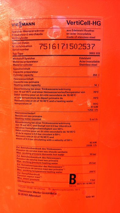 Bojler 350 L CWU nierdzewny VIESSMANN wężownica nierdzewka