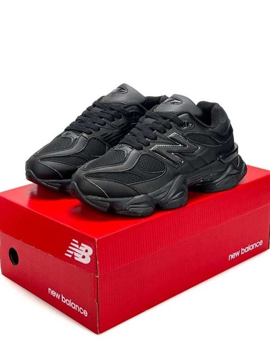 !SALE! New Balance 9060 All Black Leather 36 37 38 39 40 41 42 43 44 45 шкіряні