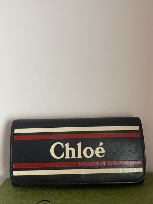 Skórzany portfel Chloe flap leather wallet