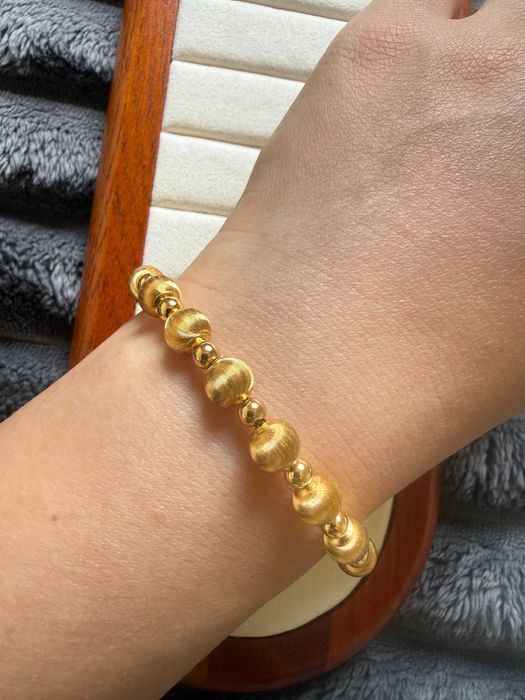 Pulseira Olho de Gato Prata 925 Banhada a Ouro Bracelet 7mm