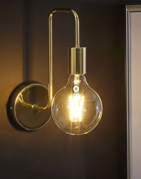 Złoty kinkiet lampa