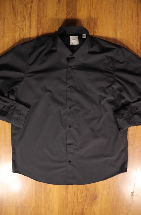 Koszula Next r. XL 17 regular męska czarna długi rękaw bawełna elegancka