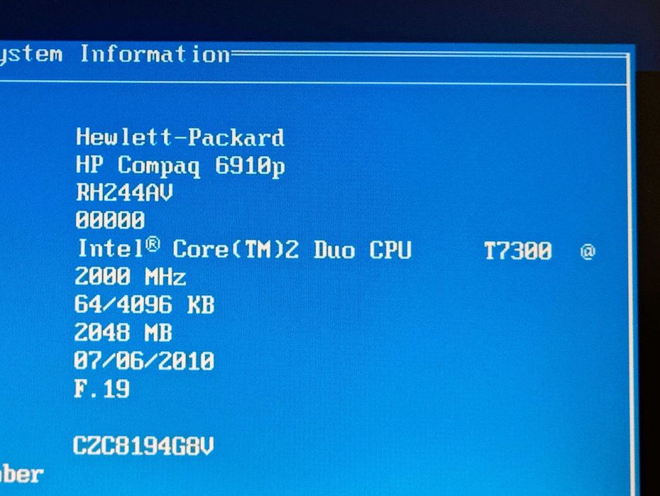 Notebook hp compaq 6910p 2GB RAM 160 GB HDD WIN7 + zasilacz