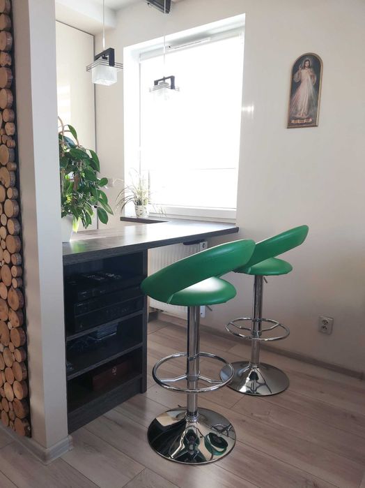 Krzesło obrotowe barowe ZIELONE cena za kpl