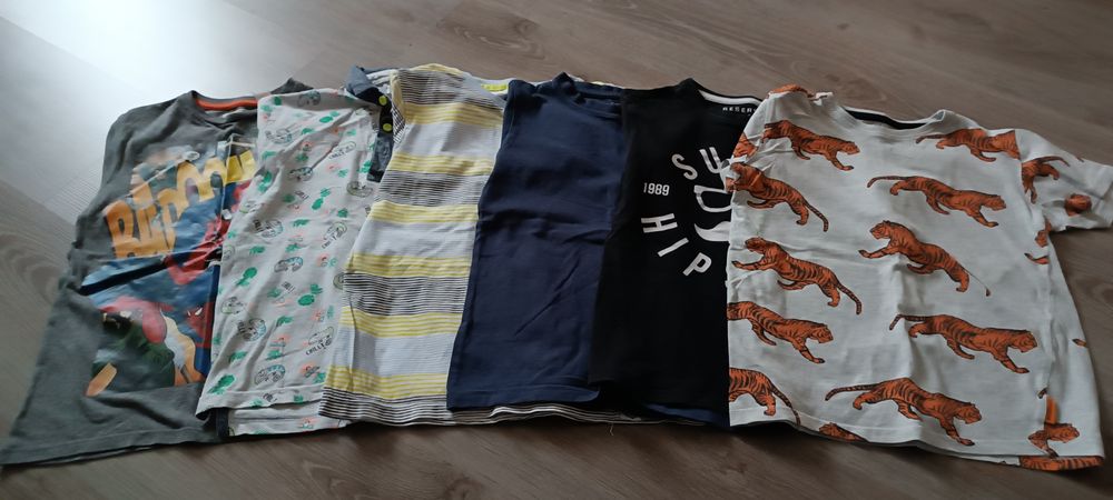 Koszulki z krótkim rękawem dla chłopca rozmiar 128 - 6 szt.