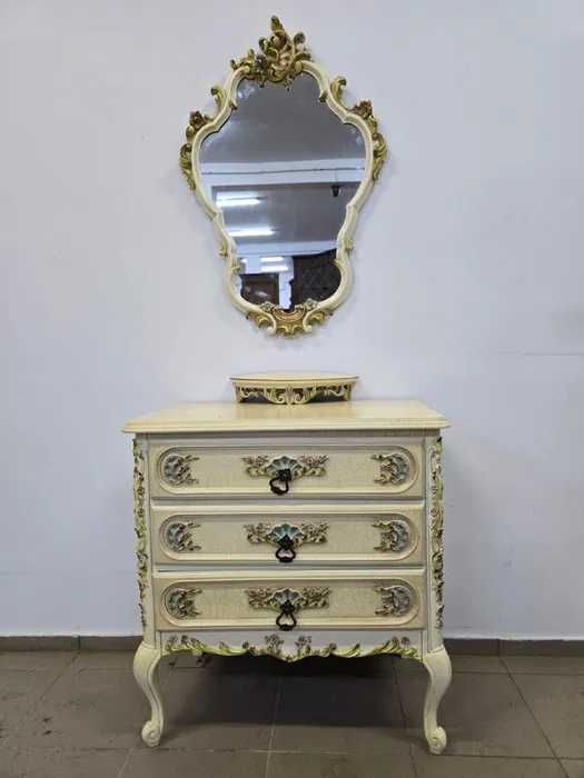 Komoda ludwikowska decoupage z lustrem i konsolą, vintage, retro. Transport na cały lkraj