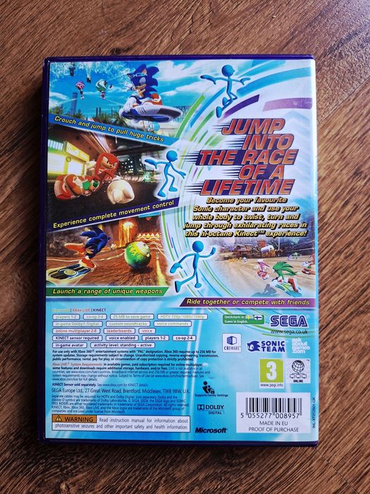Sonic Free Riders Kinect XboX 360