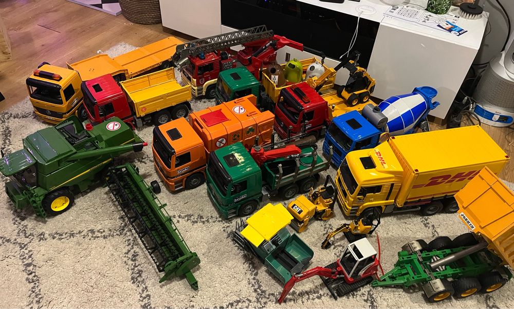 Bruder zestaw aut samochodow zabawek man mercedes